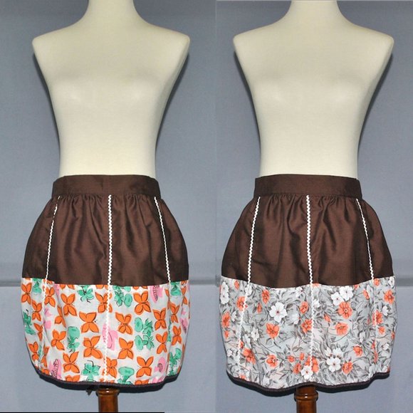 Vintage Accessories - Vintage Handmade Hostess Apron Reversible w/ Pockets